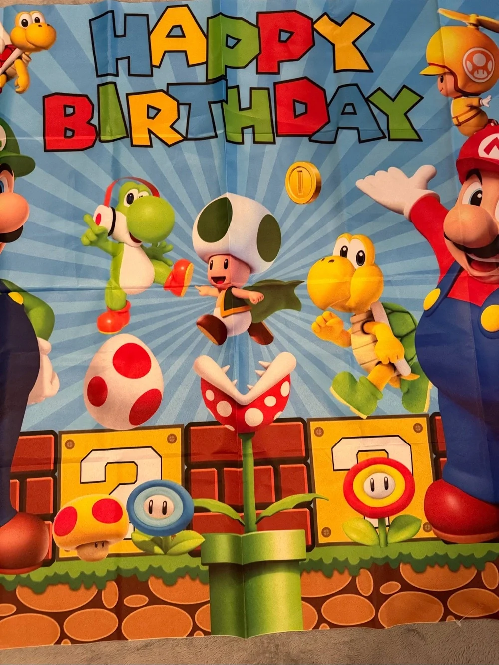 Super Mario Bros Birthday Backdrop